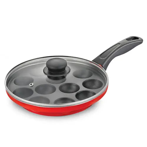 Hawkins Appe Pan Non Stick Paniyaram Pan with Glass Lid