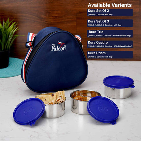 Pdd Falcon Steel Dura Lunch Box Prism Set Of 3