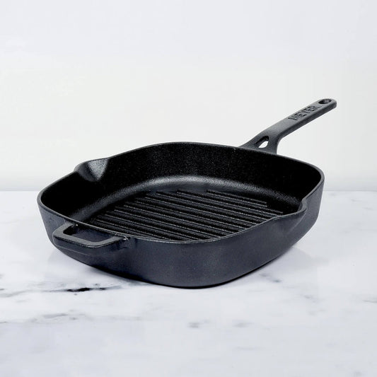 Meyer Pre-Seasoned Cast Iron Grill Pan, 25 cm