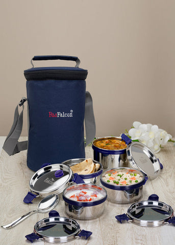 Pdd Falcon Steel Lunch Box Set of 4