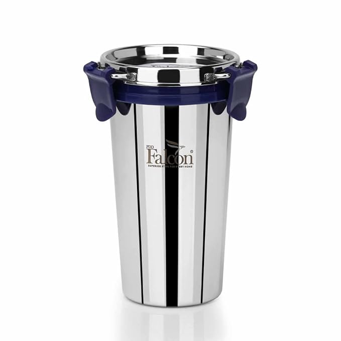 Pdd falcon Stainless Steel Eco Nxt Glass/Tumbler with Steel Lid and Extra clamp