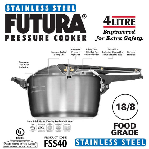 Hawkins Futura Stainless Steel Pressure Cooker