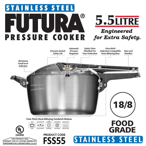 Hawkins Futura Stainless Steel Pressure Cooker