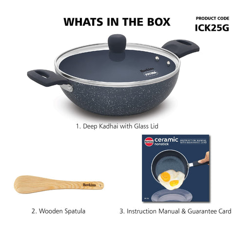 Hawkins Deep Kadhai, Ceramic Nonstick Inside