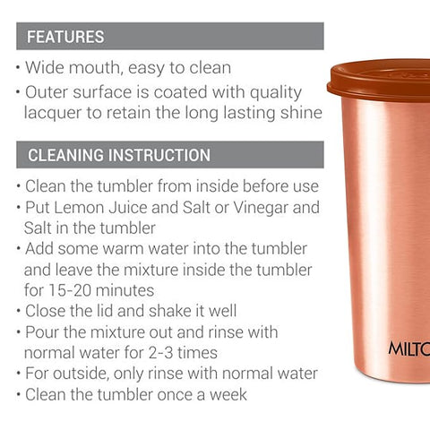 Milton Copper Tumbler - Drinking Water