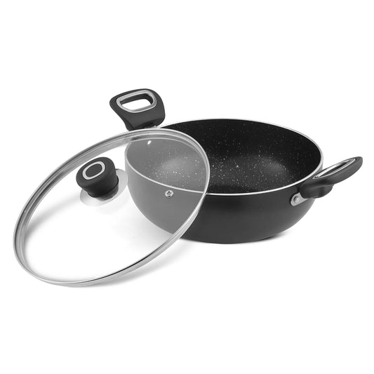 Vinod Marbilo Deep Kadai [with Glass Lid]