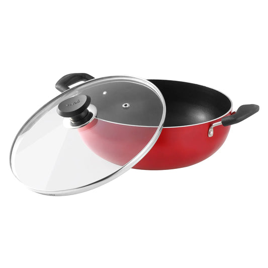 Vinod Zest Inducto Deep Kadai [with Glass Lid]