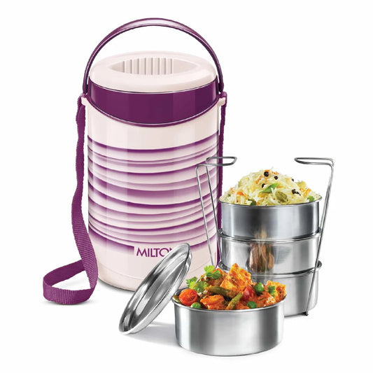 Econa Insulated Tiffin 3 Container - Purple