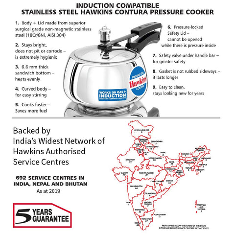 Hawkins Stainless Steel Contura Pressure Cooker