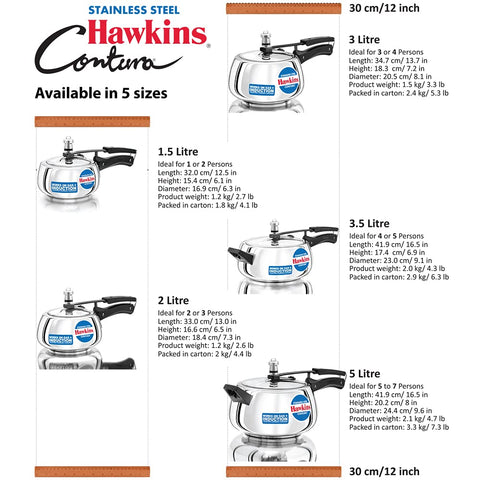 Hawkins Stainless Steel Contura Pressure Cooker